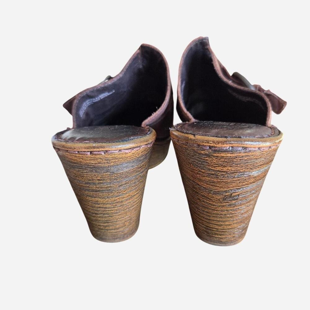 Born brandbrown leather clogs with - Picture 5 of 8